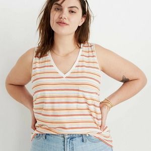 Madewell Whisper Cotton Fieldgate Stripe Tank Top